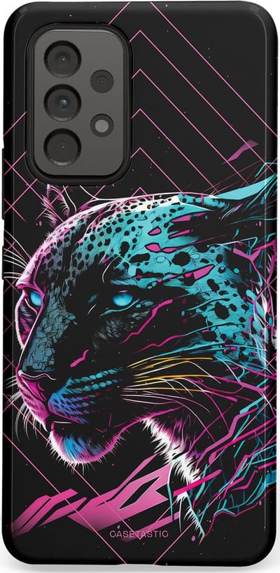 Casetastic hoesje geschikt voor Samsung Galaxy A53 (2022) 5G - Dubbellaagse bescherming - Neon Jager - Fashion Case - Zwart Petrol
