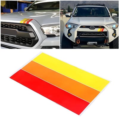 Dailygoods- Autostickers 2 Stuks - Reflecterende Strepen - Auto Decoratie - Waterdicht - Kunststof - 25,4 x 15,7 cm - Autobelettering