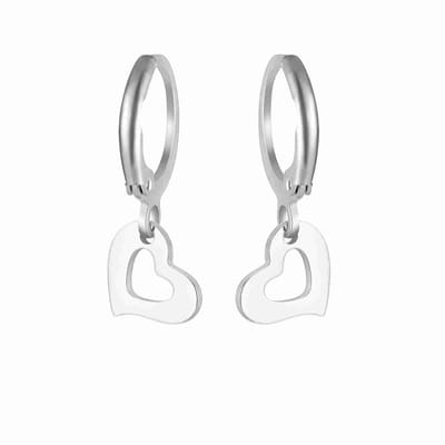 WeLoveSilver - chirurgisch stalen oorringen - opengewerkt hart - 23 mm