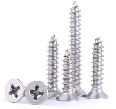 Qrity 50PCS RVS Zelftappende Schroeven M5x70mm - Plat Kruis Hoofd