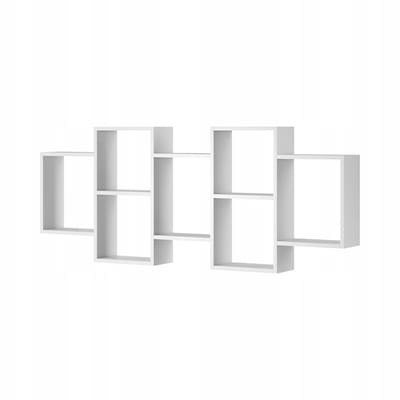 Bratex Trio 001 - Boekenkast & Wandplank - 161 cm breed - Wit Mat - 7 Vakken - Staand of Hangend