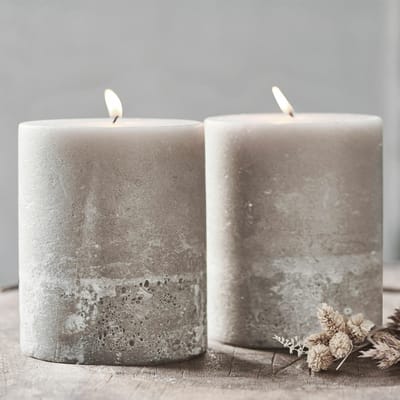 LOBERON Kaars set van 2 Oviedo taupe