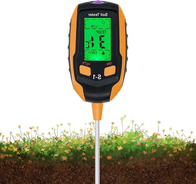 Digitale 4-in-1 Bodemvochtmeter met Thermometer voor Planten, PH, Zonlicht en Vochtigheid voor Tuinieren en Landbouw