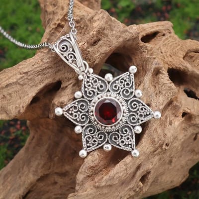 Collier Pendentif Tournesol Pétale Hexagonal Zircon Rouge Exquis Mode Femme Exquis Fête Chaîne Clavicule Bijoux Cadeaux brown