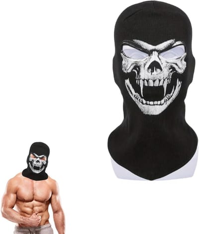 Doodskop Skeletmasker voor Halloween, Perfect voor Kostuumfeesten, Winddicht en Comfortabel Hoofdkapje, Unisex, One Size
