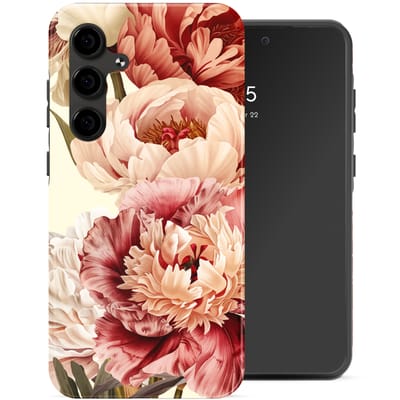 Selencia Hoesje - Geschikt voor Samsung Galaxy S24 FE - Backcover - Vintage Peony