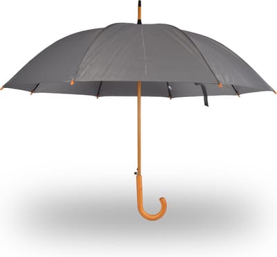 Paraplu Grijs Automatische Opvouwbare Paraplu voor Volwassenen | 98 cm Diameter - Windproof | Met Houten Handvat