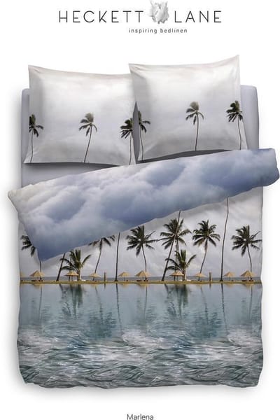 HNL Pure Cotton Marlena Dekbedovertrek - Lits-jumeaux - 240x200/220 cm - Blauw