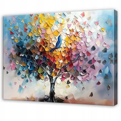 WALLARENA - Schilderij op Canvas 100x70 cm - Schilderijen - Canvas schilderij - Boom motif - Voor de slaapkamer van de salon - Op het doek