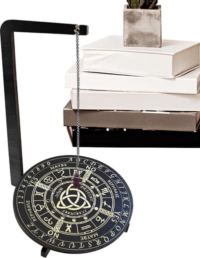 Houten Waarzeggingsbord - Spiritueel Decor - Astrologie Meditatie - Handgemaakt Ontwerp - 17.8cm Diameter