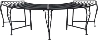 vidaXL - Boom - Bank - 4-Aantal - zitplaatsen - 160 - x - 80 - x - 44 - cm - Staal - Zwart