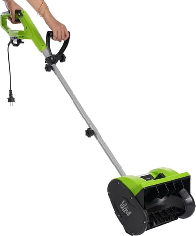 Elektrische Sneeuwruimer - Sneeuwveegmachine - Snel Winterklaar - 1200W Vermogen - 30cm Werkbreedte - Groen
