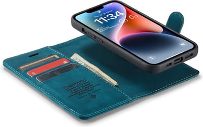 CaseMania Bookcase hoesje geschikt voor iPhone 12/12 Pro - Effen Groen - Kunstleer - 2-in-1 Magnetisch Uitneembaar Design