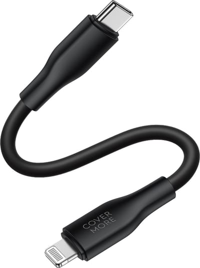 Oplaadkabel geschikt voor iPhone 14 t/m 7, iPad 2017 t/m 2021 met Lightning naar usb C - Kabel - Voor snellader - Power delivery - 20w - Kort - Zwart