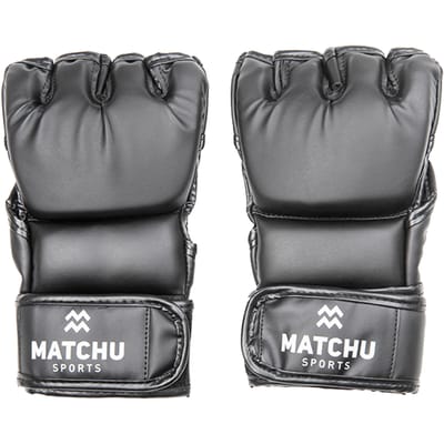 Matchu Sports MMA handschoenen - Maat M - M - 2 Stuks - Zwart - 20cm - 13cm - PU leer