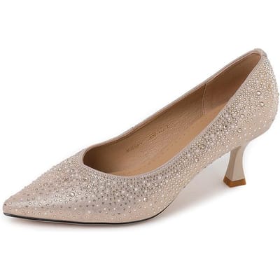 Nieuwe Stijl Dames Schoenen voor Lente, Zomer en Herfst, Puntige Neus Dunne Hakken, Hoge Hakken, Hete Diamant Formele Schoenen, Sexy Open Neus Enkele Schoenen 35 brown