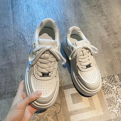 Echte Dikkere Zool Kleine Witte Schoenen Dames Lente Koreaanse Versie van De Nieuwe Casual Alles-match Sport Toon Voeten Kleine Board Schoenen 40 gray