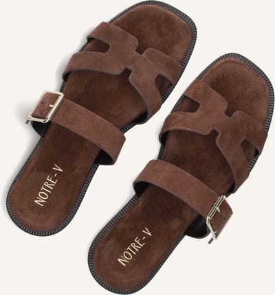 Notre-V 227226 Slippers - Dames - Bruin - Maat 37