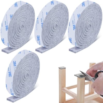 Zelfklevende Vilt Meubelglijders 100 x 2 cm – Vloerbescherming voor Stoelpoten – Grijs