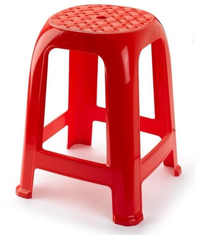 PlasticForte Zit krukjes - rood - kunststof - 37 x 37 x 46 cm - extra zitplaatsen