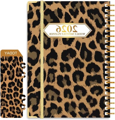 2026 Weekplanner A5 met maand- en weekweergave, hard cover, back pocket en tabbladen voor een georganiseerd jaar