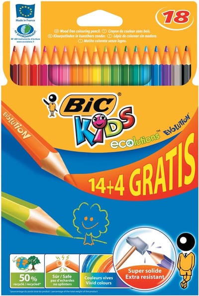 Kleurpotloden BIC Kids evolution: 18 stuks (829032)