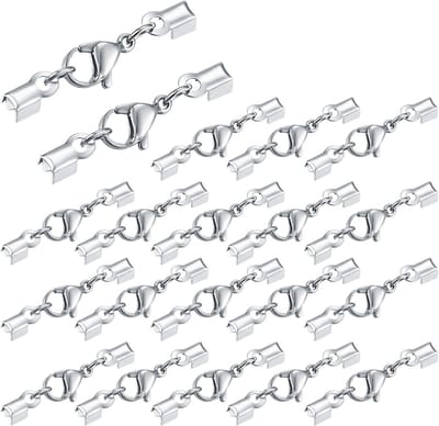 20 stuks roestvrijstalen sluiting, leren band, ketting, karabijnsluiting, sieraden maken karabijnsluiting, armbandsluiting voor kettingen, leren band, sieraden, doe-het-zelf