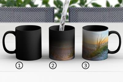 Magische Mok - Foto op Warmte Mokken - Koffiemok - Strand - Zon - Duin - Gras - Zand - Horizon - Magic Mok - Beker - 350 ML - Theemok