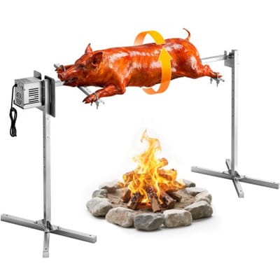 VEVOR Speenvarkengrill, Lamsgrill, Spitgrill, 1321 mm Rotisseriegrill, AC 220-240 V, 8-traps elektrische rotisseriegrillset met een draagvermogen van 60 kg, 38 W motor, grillset voor feestjes