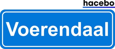 Hacebo - Plaatsnaam Sticker - 29x10 CM - Voerendaal sticker - Verkeersborden sticker - grappige cadeaus - Voerendaal