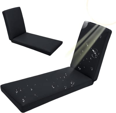 Ligstoelkussens - Terraskussens - Buiten Ontspannen - Waterdichte Hoes - 190 x 60 cm - Zwart