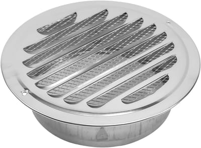 Ventilatierooster Rond - Luchtcirculatie Rooster - Frisse Lucht - Roestvrij Staal - 150mm - Zilver