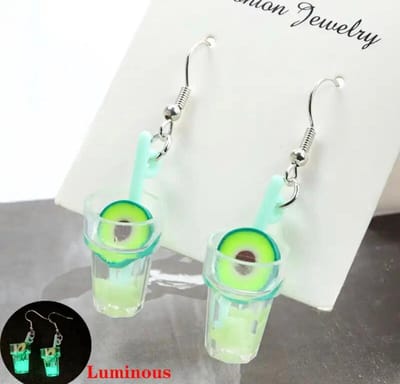 Akyol - Milkshake oorbellen - Avacado oorbel - bubble tea - - leuke oorbellen - oorbellen dames - oorbellen voor meiden - verjaardagscadeau