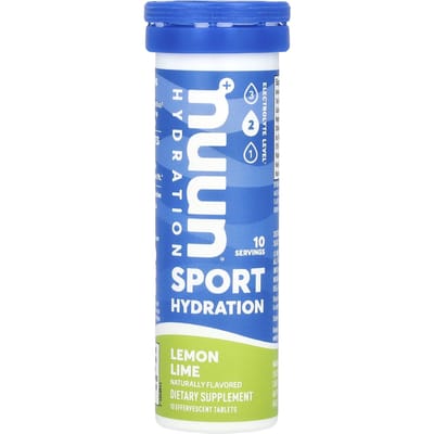 Nuun, hydratation sportive, boisson effervescente électrolytique, citron vert, 10 comprimés