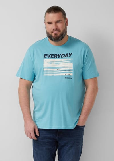 Katoenen jersey T-shirt met opdruk vooraan ronde hals s.Oliver