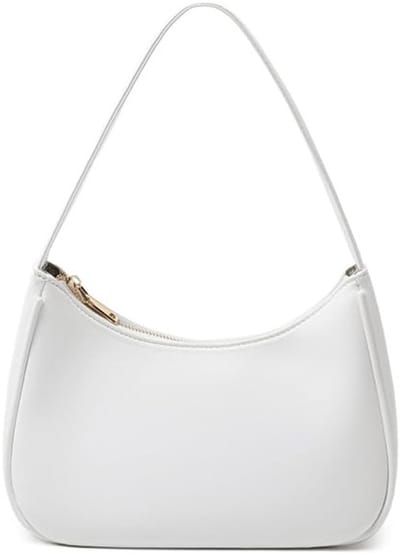 Dames Schoudertas-PU-leren schoudertas-Mini handtas -schoudertas dames-handtas -met Ritssluiting-Wit