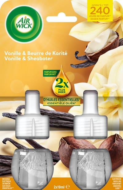 Air Wick Elektrische Luchtverfrisser Vanille & Sheaboter - Navulling duo 2x19ml