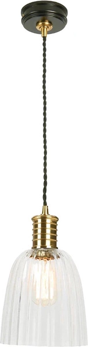 Elstead Lighting LED Hanglamp Douille | 1X E27 Max 60W | Dimbaar | Black/Polished Brass
