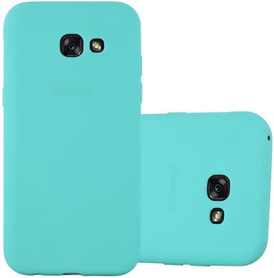 Cadorabo Hoesje geschikt voor Samsung Galaxy A7 2017 in CANDY BLAUW - Beschermhoes gemaakt van flexibel TPU silicone Case Cover