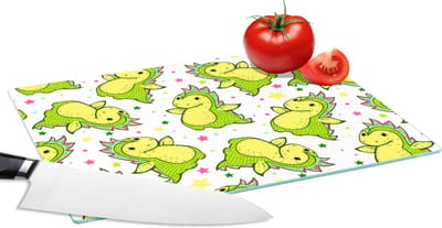 Glazen Snijplank - 28x20 - Draak - Jongen - Sterren - Regenboog - Design - Snijplanken Glas