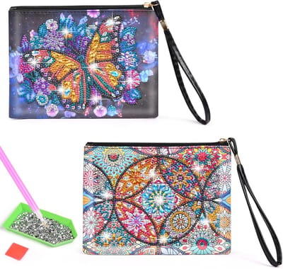 DIY Diamant Schilderen Cosmetica Tas - Creatieve Set voor Meisjes met Kunstbenodigdheden en Accessoires