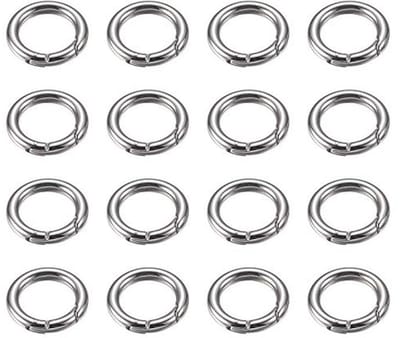 Veerhaak roestvrij staal 304, 20 mm 28 mm 35 mm, ronde karabijnhaak sleutelhanger, handtas, riem, gordijn, decoratie, doe-het-zelf