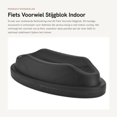 Dailygoods- Stijgblok - Fiets Voorwiel Verhoger - Indoor Fietstrainer Ondersteuning - Antislip Kussens - Lichtgewicht en Duurzaam - Bescherming voor Vloer - Wielverhoger