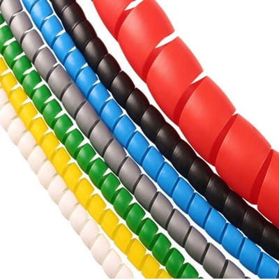 8mm Spiraal Tube voor Kabelbescherming, Draadloze Kabelbeschermer voor Thuis of Kantoor, Grijs, 2m, Duurzaam en Flexibel