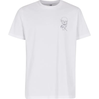 Mister Tee - Skull One Line Heren Tshirt - S - Wit