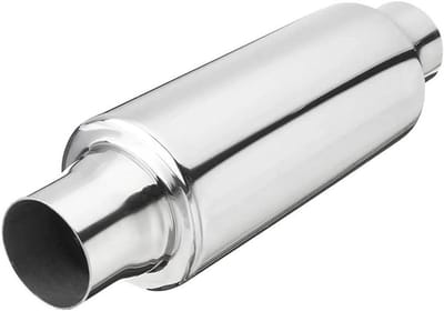 Allecta - Universele Roestvrijstalen Uitlaatdemper met DB Killer - Ronde Vorm - 6,2 cm Diameter - Auto Uitlaatpijp