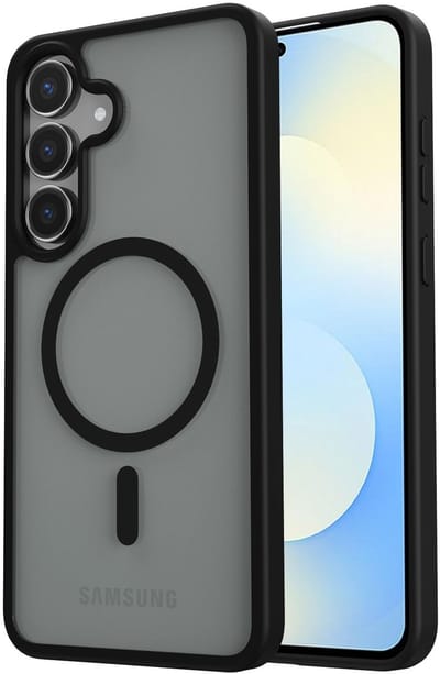 Hoesje Geschikt voor Samsung Galaxy S25 FE - Compatibel met MagSafe / Qi2 - Matte Beschermhoes - Back Cover met Magneet - Zwart