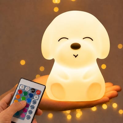 Sercano Kinder Nachtlampje - Baby LED Slaaplampje met Afstandsbediening - Kindveilig - 16 Kleuren & Dimbaar - Tot 10 uur - Oplaadbaar (1200mAh)