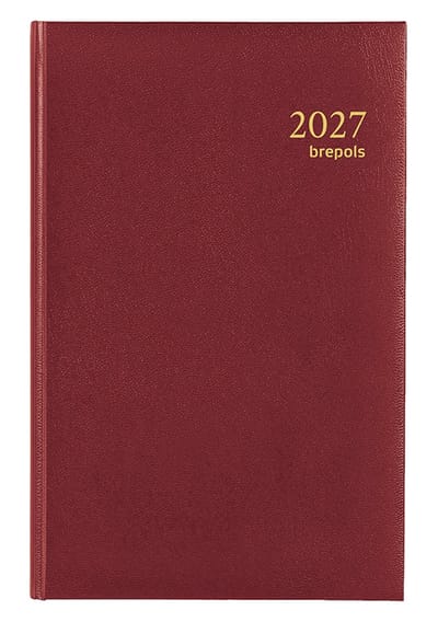 Brepols bureau agenda 2027 - SATURNUS LUXE [0.216] - LIMA - Bureau agenda - 1 dag op 1 pagina - Dagoverzicht - Bordeaux - 13.3 x 20.8 cm