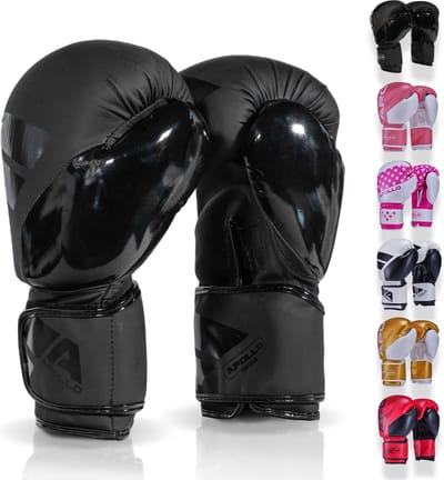 Apollo Bokshandschoenen, PU-Leer, Thaibokshandschoenen, Voor Bokszak, Training, Sparring, Fitness, MMA-Handschoenen, Kickbokshandschoenen, Bokshandschoenen Dames en Heren 12/14/16 oz
